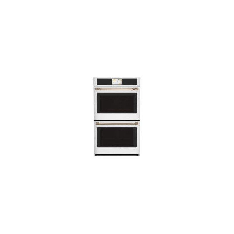 30 in. 10.0 cu. ft. double smart built-in electric oven. cu, Matte White, GE Café CTD90DP4NW2