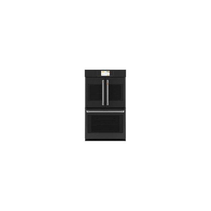 30" 10.0 cu. ft. double smart electric wall oven. cu., Matte Black, GE Café CTD90FP3ND1