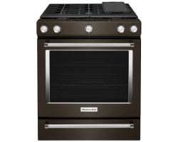 Range 30" sealed burners. KitchenAid 5.8 cu. ft. with 5 burners in Black Stainless Steel KSGG700EBS