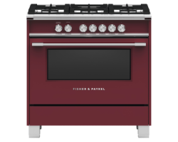 Cuisinière de 36 po. Fisher and Paykel en Rouge OR36SCG4R1