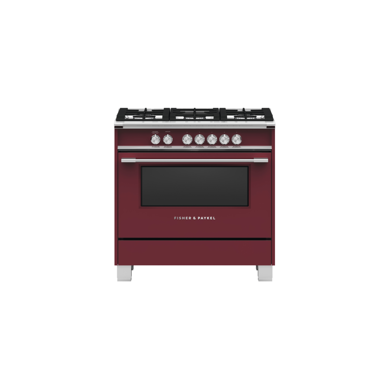 Cuisinière de 36 po. Fisher and Paykel en Rouge OR36SCG4R1