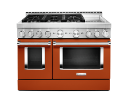 48" range. KitchenAid in Orange KFGC558JSC