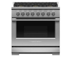 36" range. Fisher and Paykel Stainless Steel RGV3-366-L