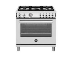 Cuisinière à gaz, 5 brûleurs, 36 po, four à gaz, 5.9 pi.cu, Inox, Bertazzoni PRO365GASXV