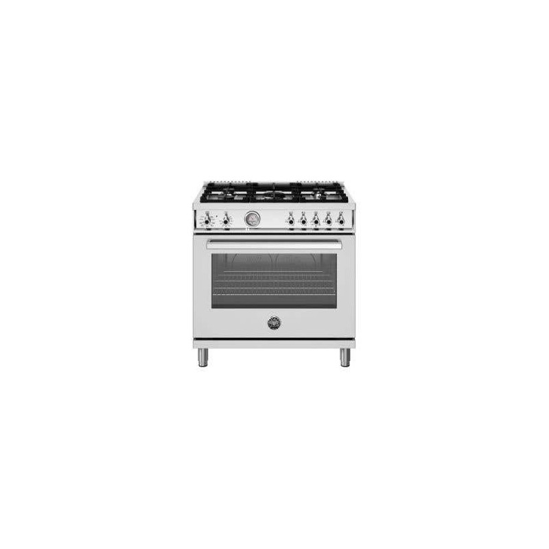 Cuisinière à gaz, 5 brûleurs, 36 po, four à gaz, 5.9 pi.cu, Inox, Bertazzoni PRO365GASXV