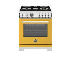 Gas Range, 4 Burners, Gas Oven, 30 in, Yellow, Bertazzoni PRO304BFMGGIT