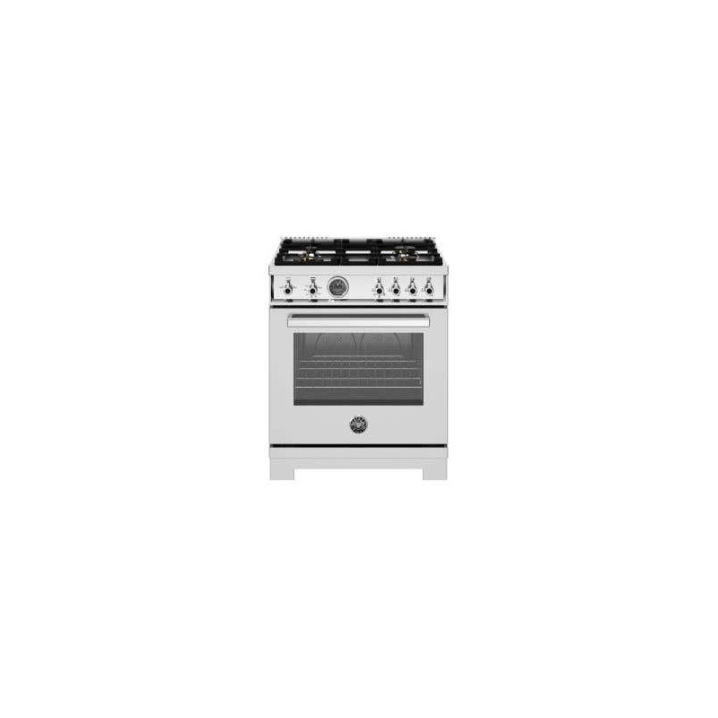 Cuisinière à gaz, 4 Brûleurs, four à gaz, 30 po, Inox, Bertazzoni PRO304BFGMXT