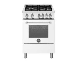 Gas Range, 4 Burners, Gas Oven, 24 in, White, Bertazzoni MAS244GASBIV