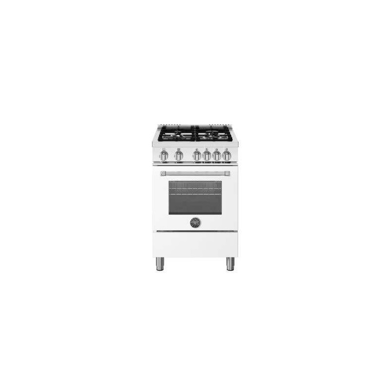 Cuisinière à gaz, 4 Brûleurs, four à gaz, 24 po, blanc, Bertazzoni MAS244GASBIV