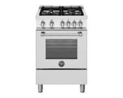 Gas Range, 4 Burners, Gas Oven, 24 in, Stainless Steel, Bertazzoni MAS244GASXV