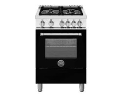 Gas Range, 4 Burners, Gas Oven, 24 in, Black, Bertazzoni MAS244GASNEV