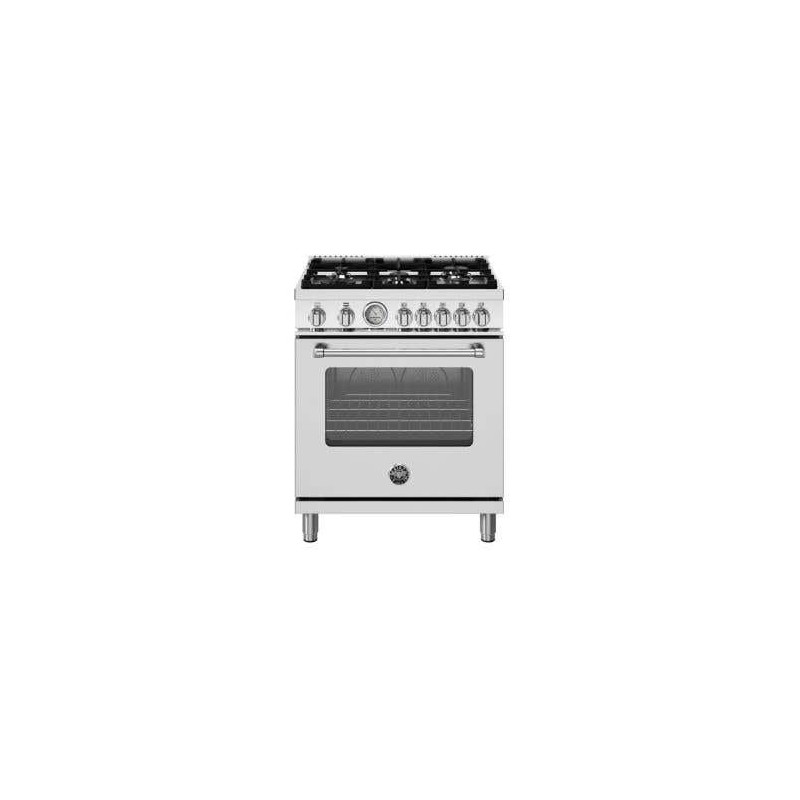 Gas Range, 4 Aluminum Burners, Gas Oven, 30 in, Stainless Steel, Bertazzoni MAS305GASXV