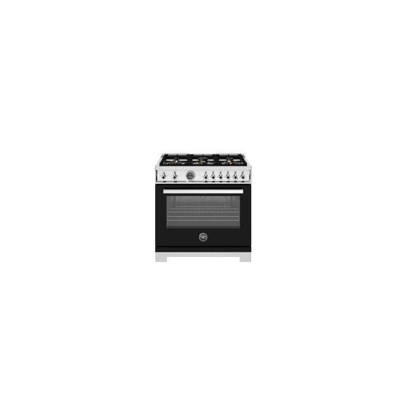 Professional Gas Cooker 36'' Black Bertazzoni Professionnel-PRO366BCFGMNET