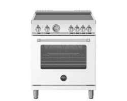 Induction range, 30 in, 4 elements, electric oven, 4.7 cu.ft., white, Bertazzoni MAS304INMBIV