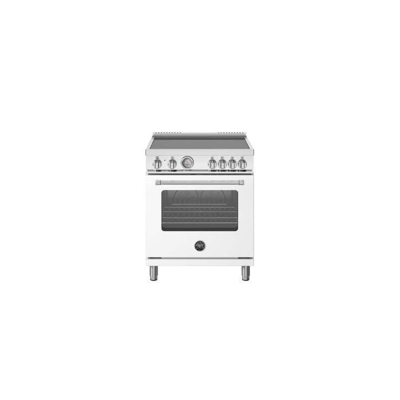 Induction range, 30 in, 4 elements, electric oven, 4.7 cu.ft., white, Bertazzoni MAS304INMBIV