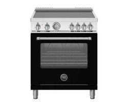 Induction range, 30 in, 4 elements, electric oven, 4.7 cu.ft., black, Bertazzoni MAS304INMNEV