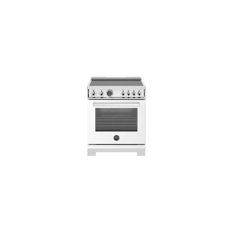 Induction Range, 30", 4 Elements, Self-Cleaning Electric Oven, White, Bertazzoni PRO304IFEPBIT