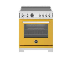 Induction range, 30 in, 4 elements, self-cleaning electric oven, Yellow, Bertazzoni PRO304IFEPGIT