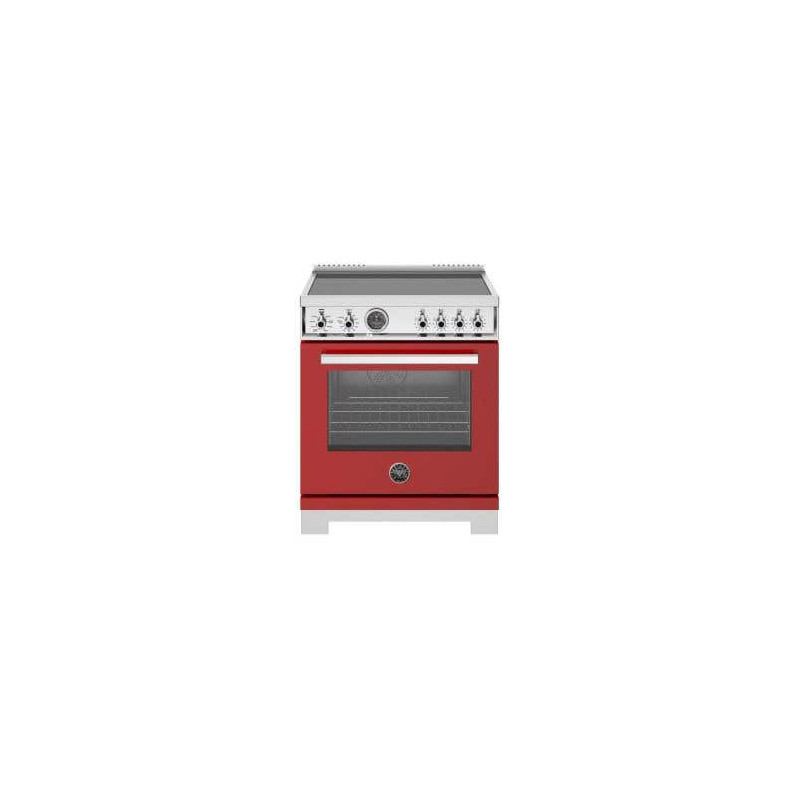 Induction Range, 30", 4 Elements, Self-Cleaning Electric Oven, Red, Bertazzoni PRO304IFEPROT