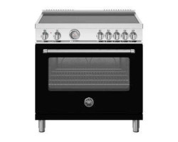 Induction range, 36 in, 5 elements, electric oven, 5.9 cu.ft., black, Bertazzoni MAS365INMNEV