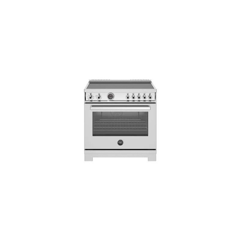 36-inch induction cooker, 5 burners and hot plate, self-cleaning electric oven, stainless steel, Bertazzoni PRO365ICFEPXT
