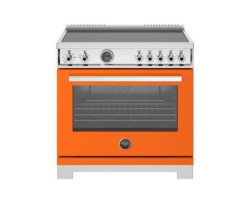 36-inch induction cooker, 5 elements and hotplate, self-cleaning electric oven, Orange, Bertazzoni PRO365ICFEPART