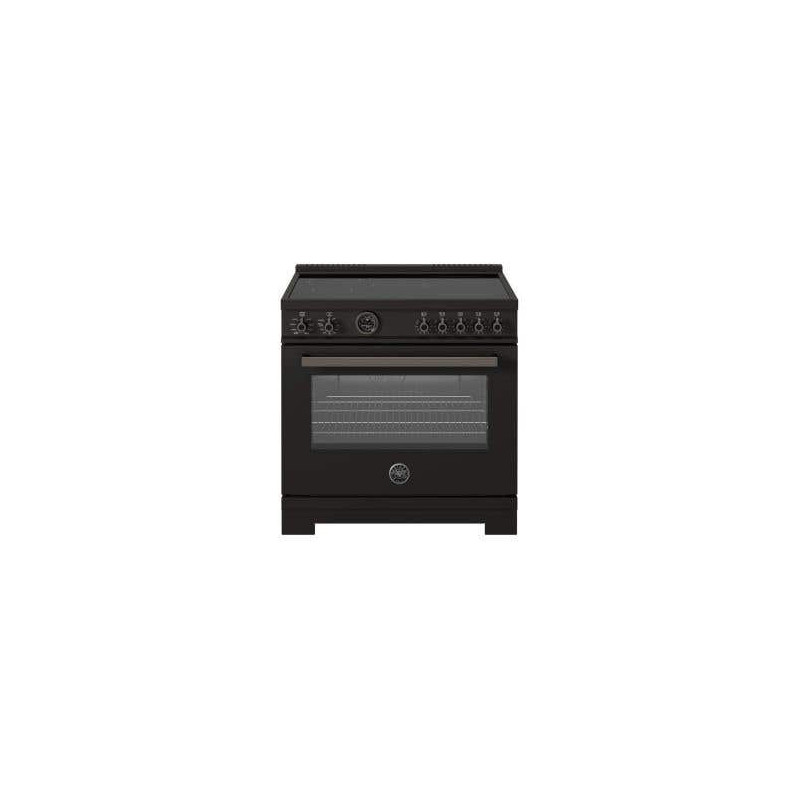 36-inch induction range, 5 elements and hotplate, self-cleaning electric oven, Black, Bertazzoni PRO365ICFEPCAT