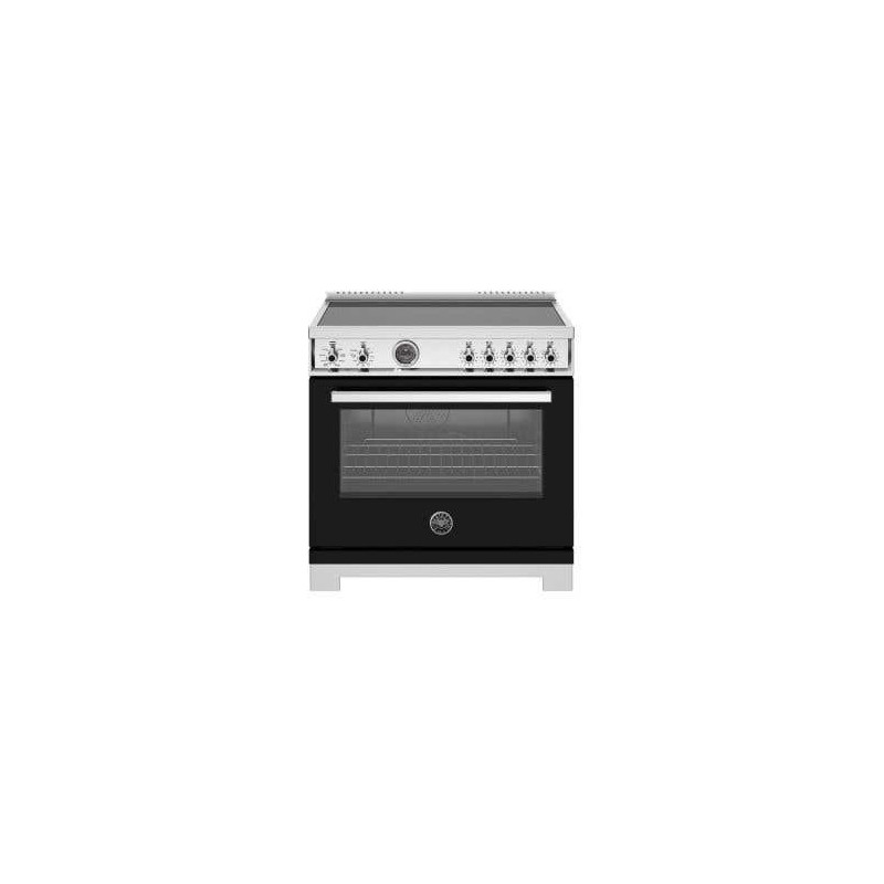 36-inch induction range, 5 elements and hotplate, self-cleaning electric oven, Black, Bertazzoni PRO365ICFEPNET