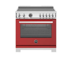 Cuisinière à induction de 36 pouces, 5 éléments et plaque chauffante , four électrique autonettoyant, Rouge, Bertazzoni PRO365I