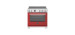 36-inch induction range, 5 elements and hotplate, self-cleaning electric oven, Red, Bertazzoni PRO365ICFEPROT