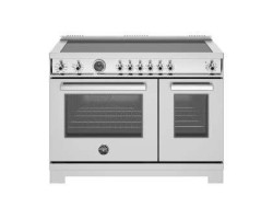 Cuisinière professionnelle à induction, 48", 6 éléments , Plaque chauffante, four électrique autonettoyant, Inox, Bertazzoni PR