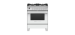 30” Gas Range. Fisher and Paykel 3.5 cu. ft. with 4 burners in White OR30SCG6W1