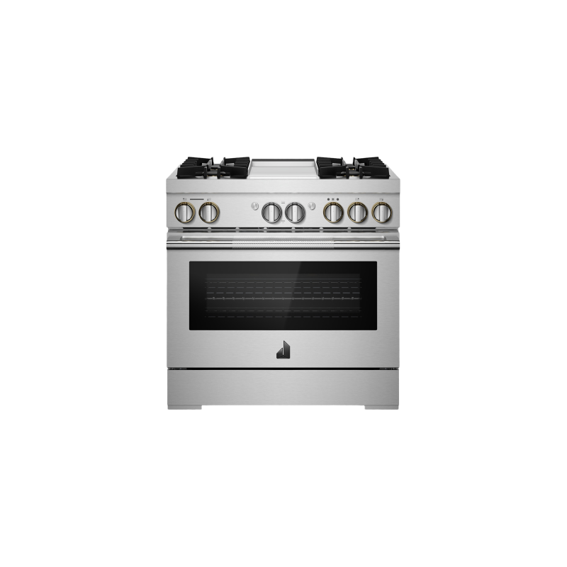 Cuisinière au Gaz de 36 po. Jenn-Air 5.1 pi.cu avec 4 brûleurs en Inox JDRP536HL