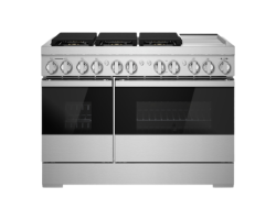 48” Gas Range. Jenn-Air 4.1 cu. ft. with 6 burners in Black Stainless Steel JDRP548HM