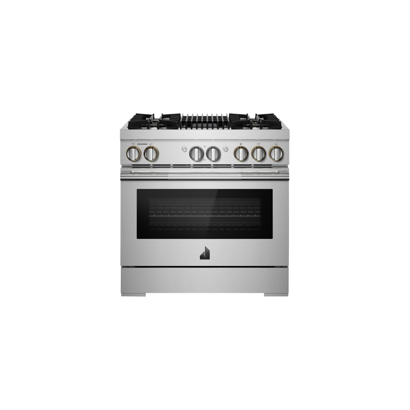 Cuisinière au Gaz de 36 po. Jenn-Air 5.1 pi.cu avec 4 brûleurs en Inox JDRP636HL