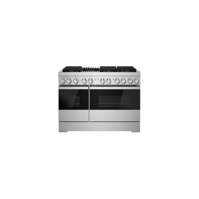 48” Gas Range. Jenn-Air 4.1 cu.ft. with 6 Burners in Black Stainless Steel JDRP648HM