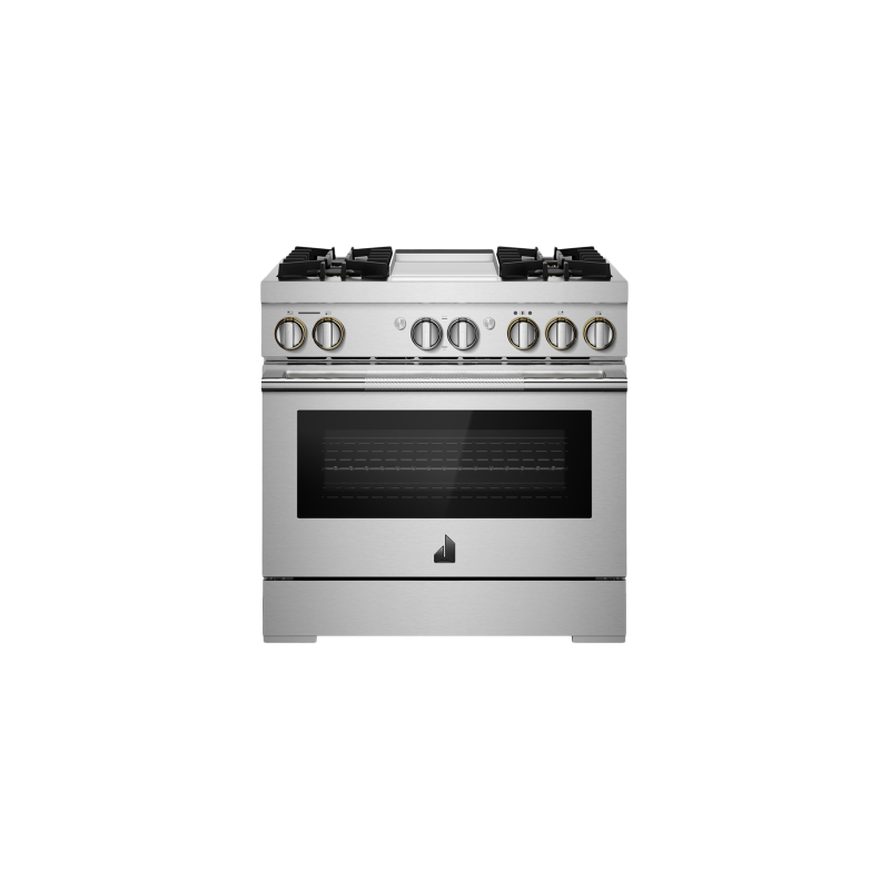 Cuisinière au Gaz de 36 po. Jenn-Air 5.1 pi.cu avec 4 brûleurs en Inox JDSP536HL