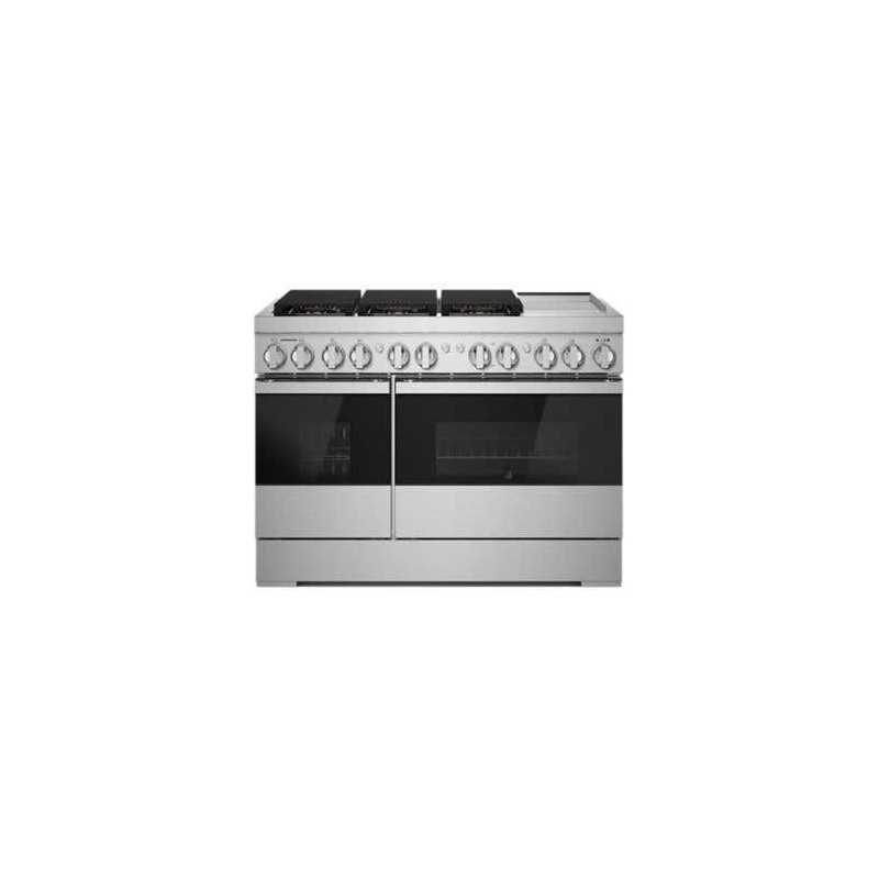 48” Gas Range. Jenn-Air 4.1 cu.ft. with 6 Burners in Black Stainless Steel JDSP548HM