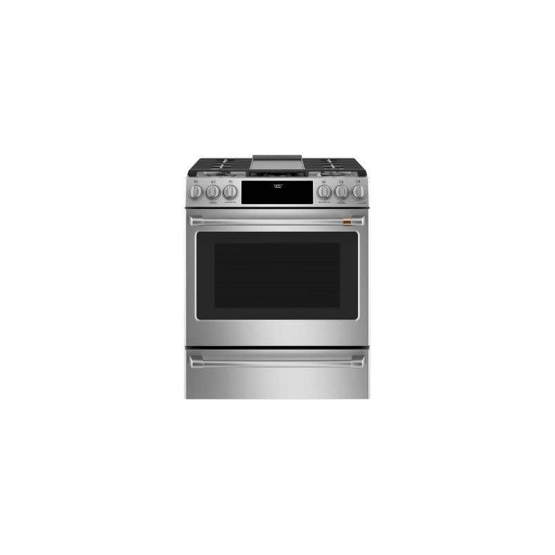 Cuisinière au Gaz de 30 po. GE Café 5.7 pi.cu avec 6 brûleurs en Inox CC2S900P2MS1