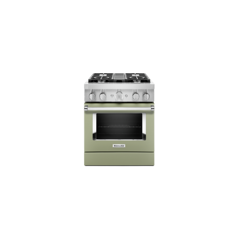 30” Gas Range. KitchenAid 4.1 cu. ft. with 4 burners in Emerald Turquoise KFDC500JAV