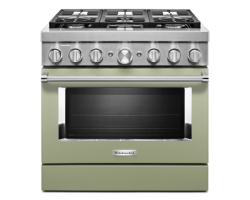 36” Gas Range. KitchenAid 5.1 cu. ft. with 6 burners in Emerald Turquoise KFDC506JAV