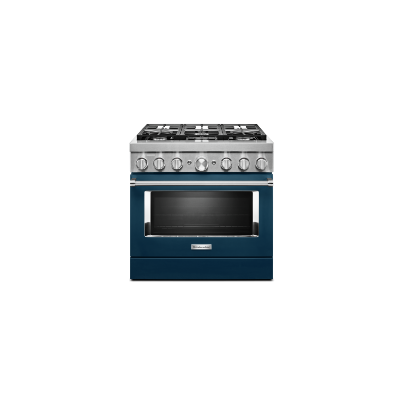 36” Gas Range. KitchenAid 5.1 cu. ft. with 6 burners in Blue KFDC506JIB