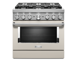 36” Gas Range. KitchenAid 5.1 cu. ft. with 6 burners in White KFDC506JMH