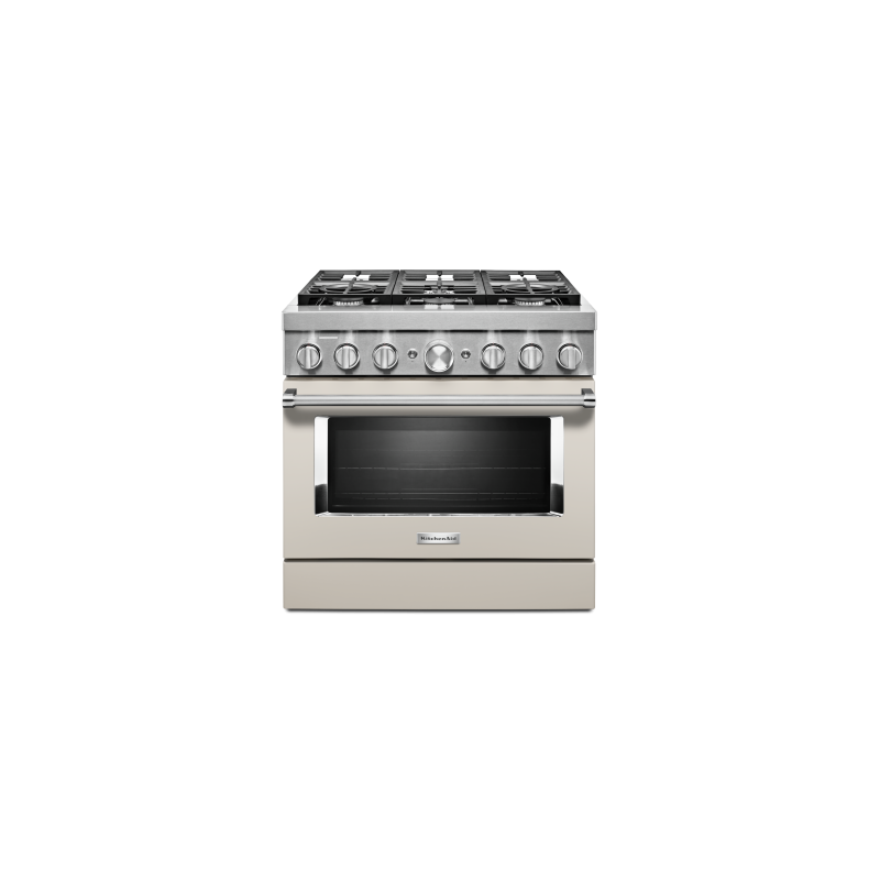 Cuisinière au Gaz de 36 po. KitchenAid 5.1 pi.cu avec 6 brûleurs en Blanc KFDC506JMH