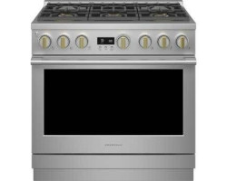 36” Gas Range. Monogram 5.75 cu.ft. with 6 stainless steel burners ZDP366NTSS