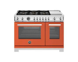 Cuisinière professionnelle à biénergie, 6 Brûleurs, Plaque chauffante, Bertazzoni PRO486BTFEPART