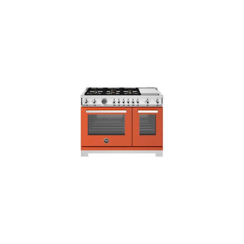 Cuisinière professionnelle à biénergie, 6 Brûleurs, Plaque chauffante, Bertazzoni PRO486BTFEPART