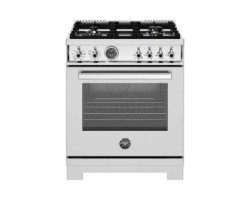 Dual energy range, 30 inches, 4 burners, self-cleaning electric oven, stainless steel, Bertazzoni PRO304BFEPXT