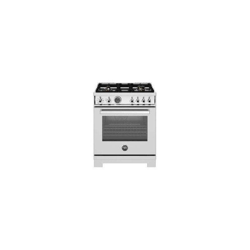 Dual energy range, 30 inches, 4 burners, self-cleaning electric oven, stainless steel, Bertazzoni PRO304BFEPXT