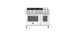 Dual energy range, 48 in, 6 burners, electric oven, hotplate, white, Bertazzoni MAS486GDFMBIV